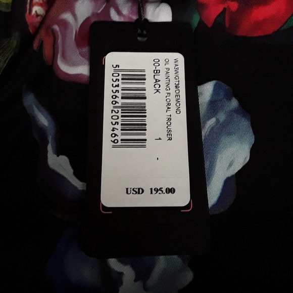 Ted Baker Boho floral oil painting pants NWT Sz 4 - Picture 5 of 8